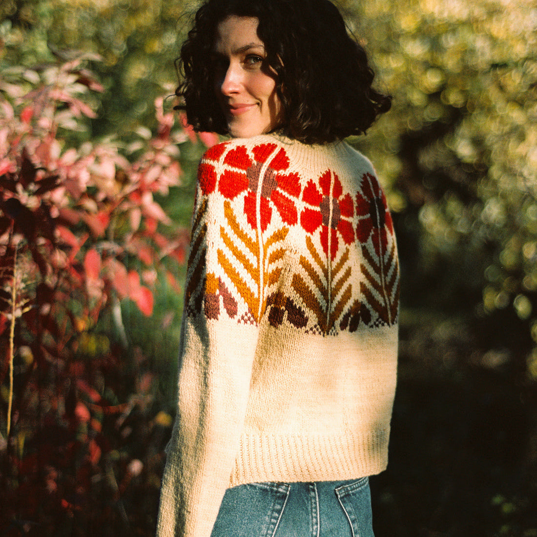Harvest Flower Sweater by Jessie Maed Designs