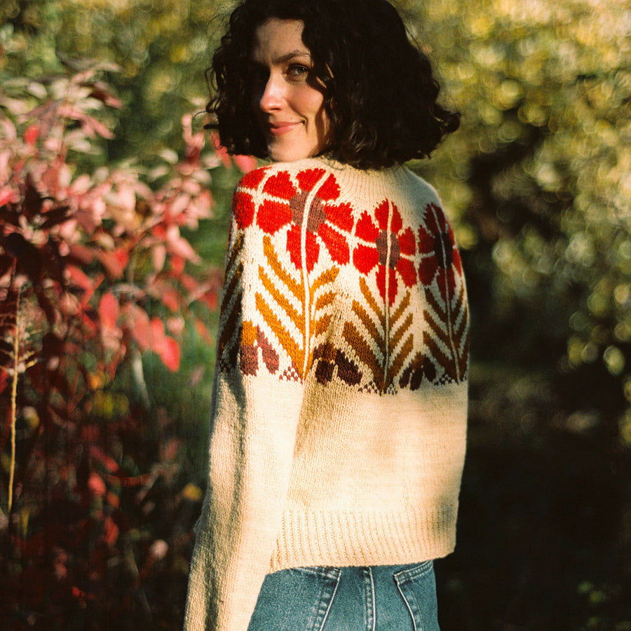 Harvest Flower Sweater by Jessie Maed Designs