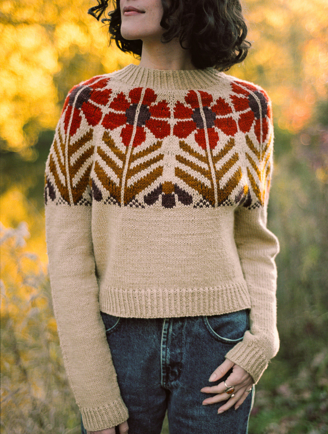 Harvest Flower Sweater by Jessie Maed Designs