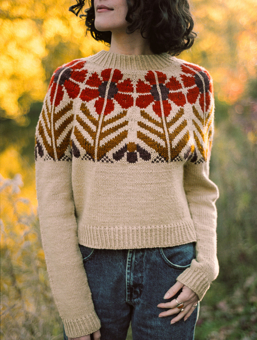 Harvest Flower Sweater by Jessie Maed Designs
